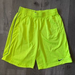 Nike neon athletic basketball shorts